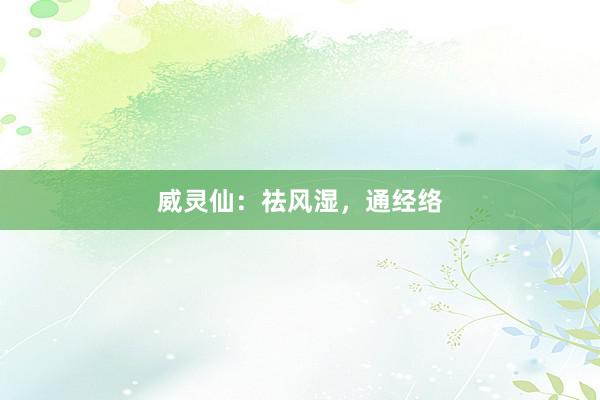 威灵仙：祛风湿，通经络